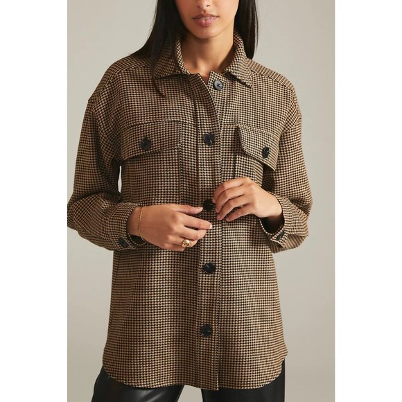 Current Air Los Angeles womens size Xl Houndstooth Shacket shirt jacket - Picture 1 of 8